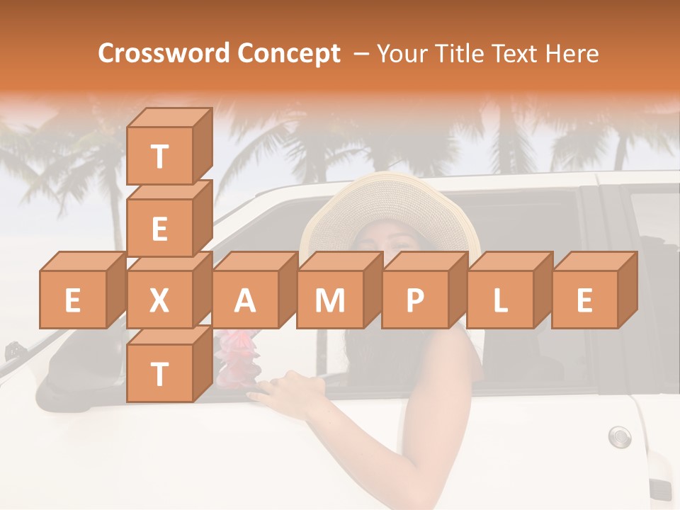 A Woman In A Hat Is Sitting In A Car PowerPoint Template