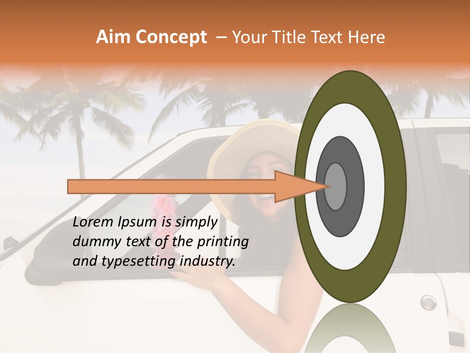 A Woman In A Hat Is Sitting In A Car PowerPoint Template