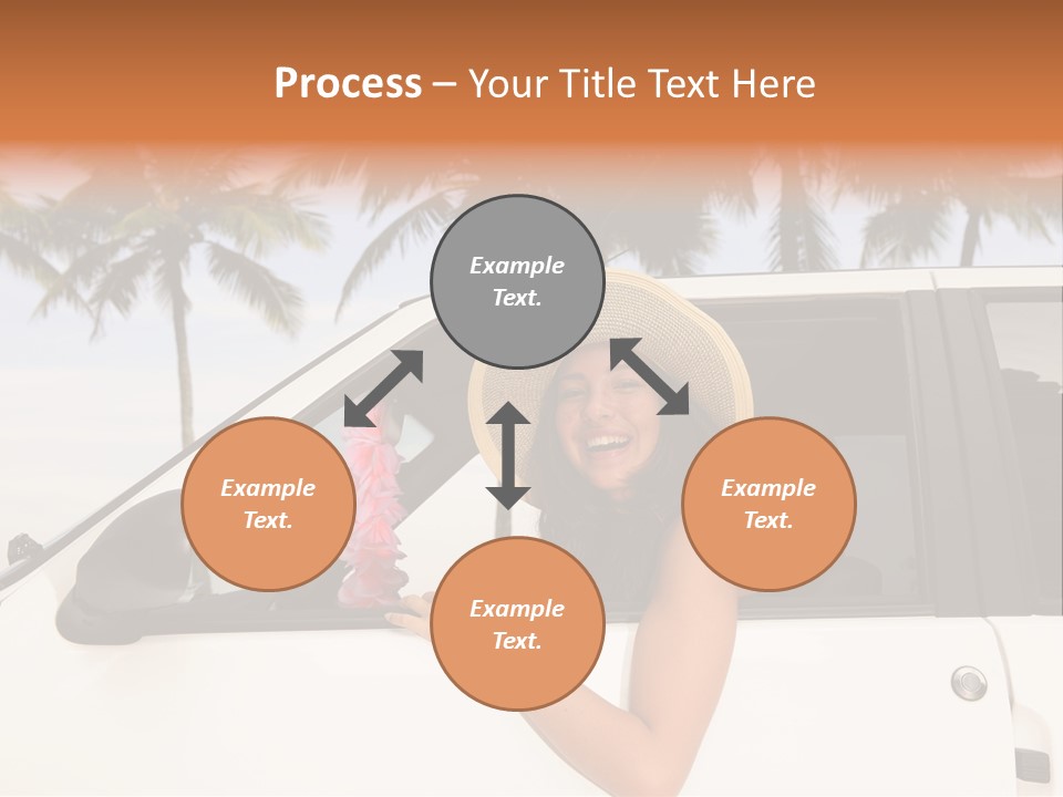 A Woman In A Hat Is Sitting In A Car PowerPoint Template