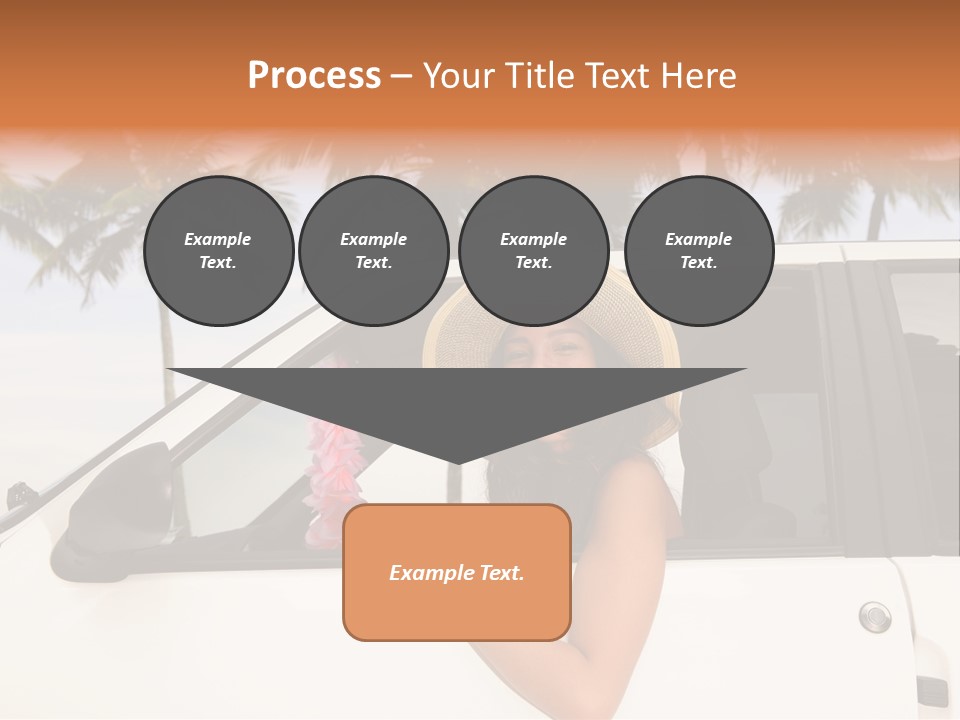 A Woman In A Hat Is Sitting In A Car PowerPoint Template