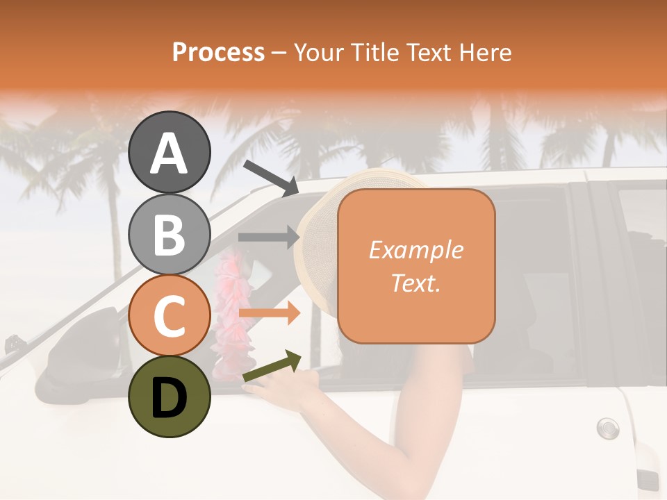 A Woman In A Hat Is Sitting In A Car PowerPoint Template