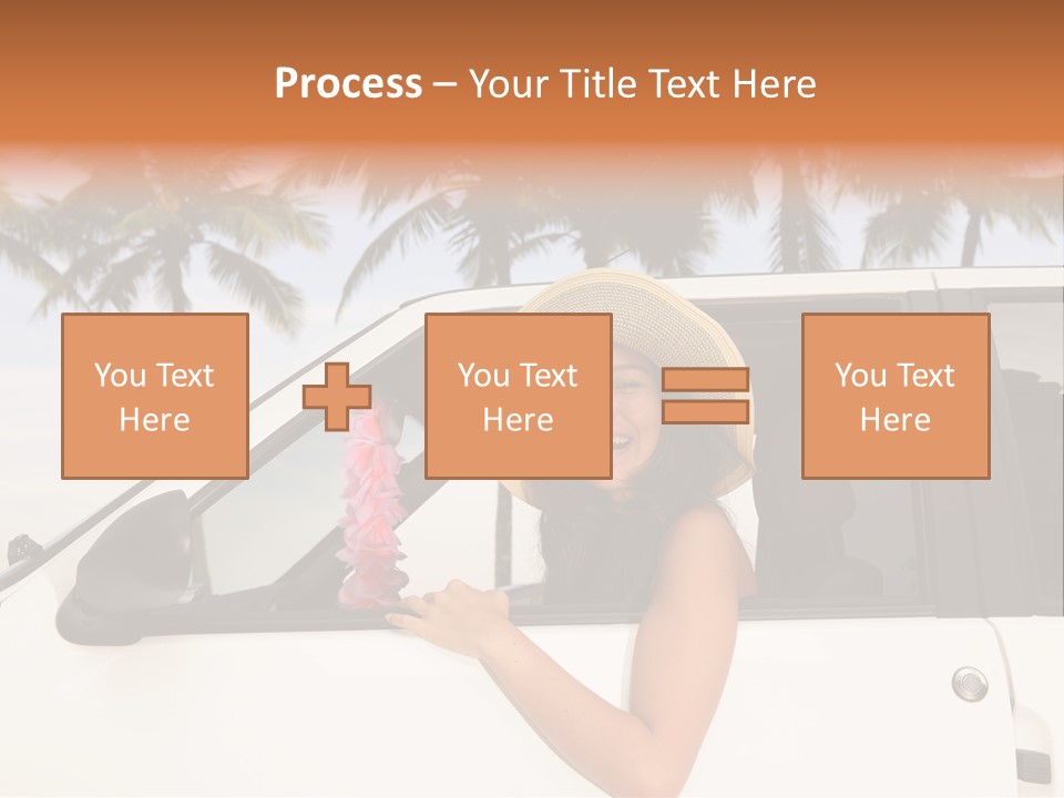 A Woman In A Hat Is Sitting In A Car PowerPoint Template