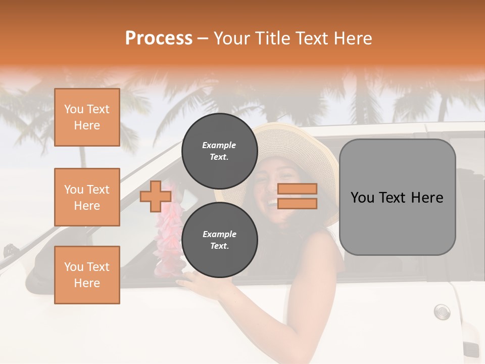 A Woman In A Hat Is Sitting In A Car PowerPoint Template