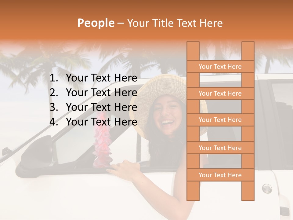 A Woman In A Hat Is Sitting In A Car PowerPoint Template