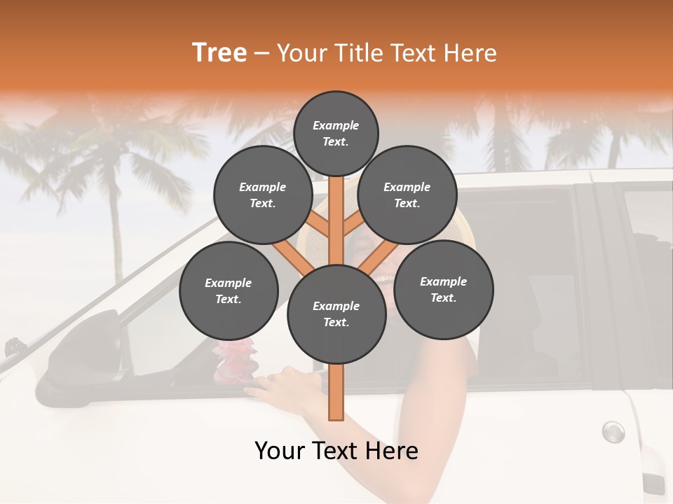 A Woman In A Hat Is Sitting In A Car PowerPoint Template