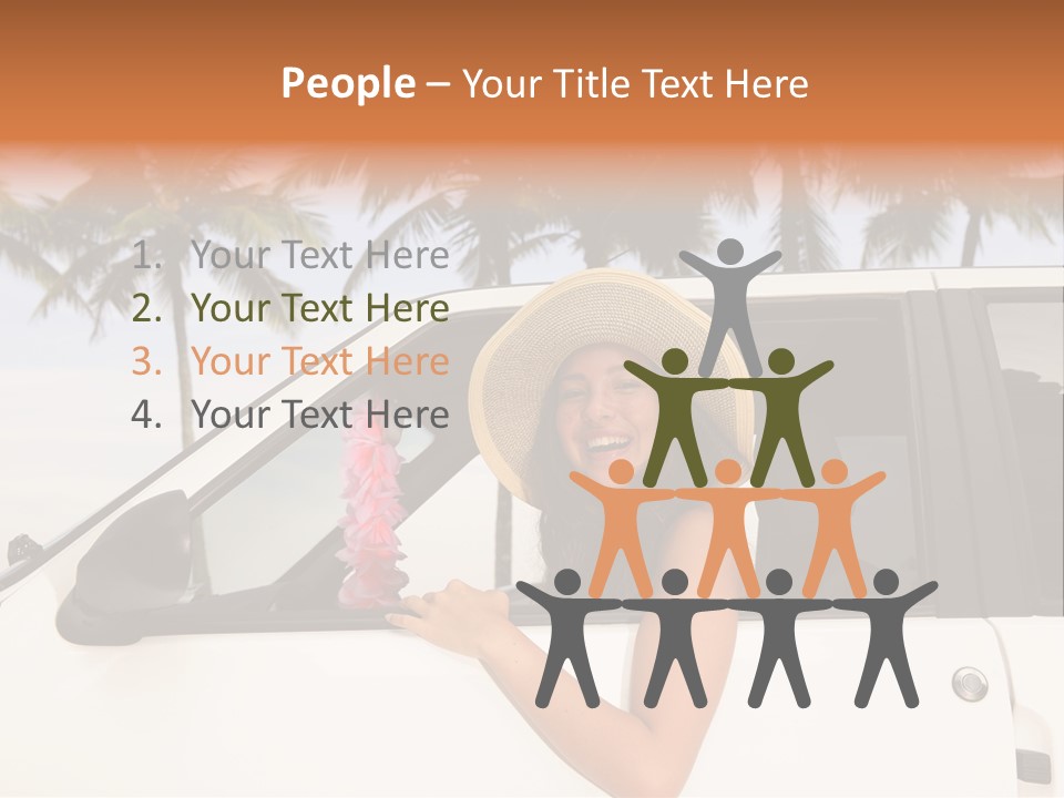 A Woman In A Hat Is Sitting In A Car PowerPoint Template