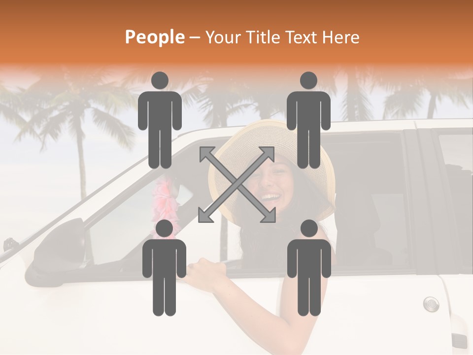 A Woman In A Hat Is Sitting In A Car PowerPoint Template