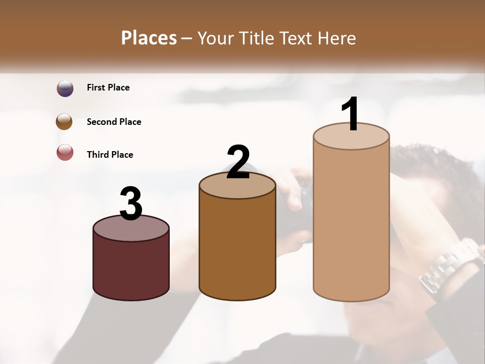 A Man Looking Through A Pair Of Binoculars PowerPoint Template