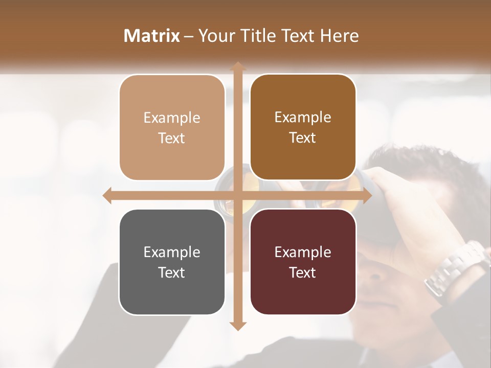 A Man Looking Through A Pair Of Binoculars PowerPoint Template