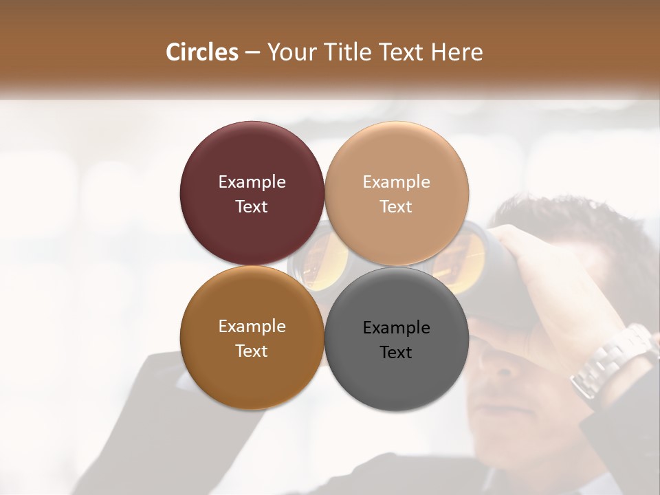 A Man Looking Through A Pair Of Binoculars PowerPoint Template