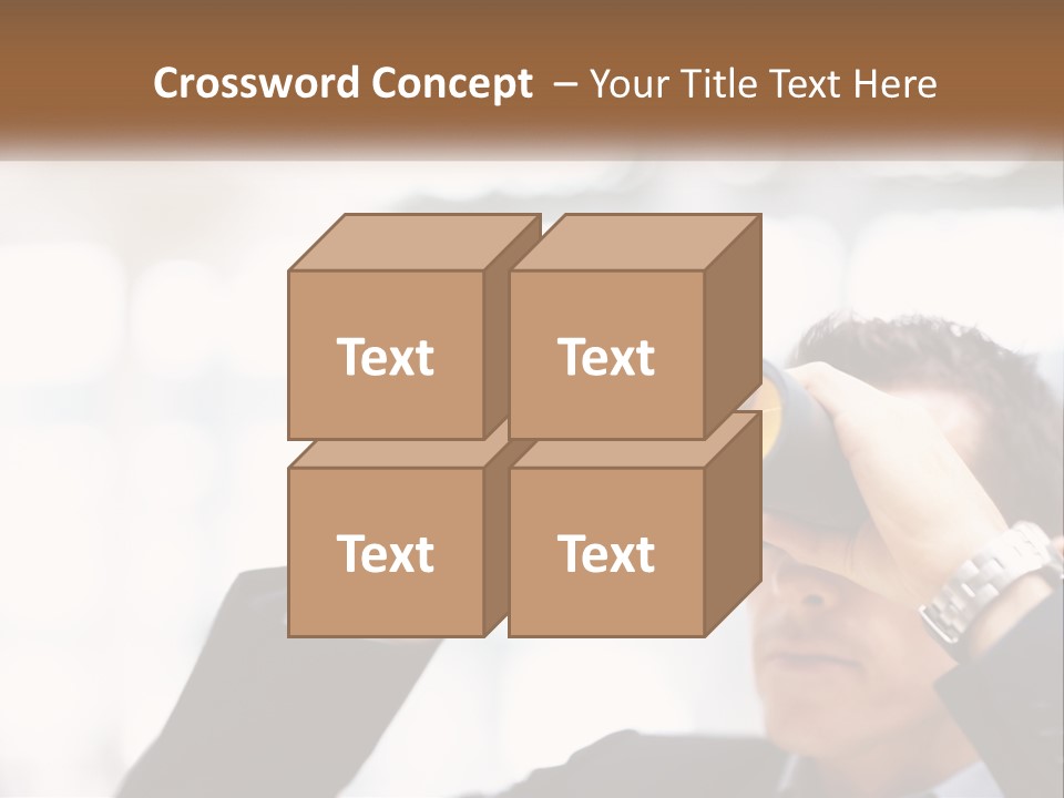 A Man Looking Through A Pair Of Binoculars PowerPoint Template