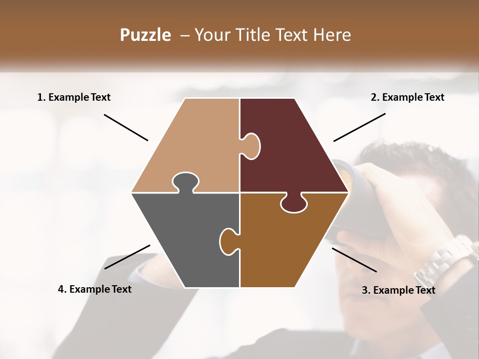 A Man Looking Through A Pair Of Binoculars PowerPoint Template