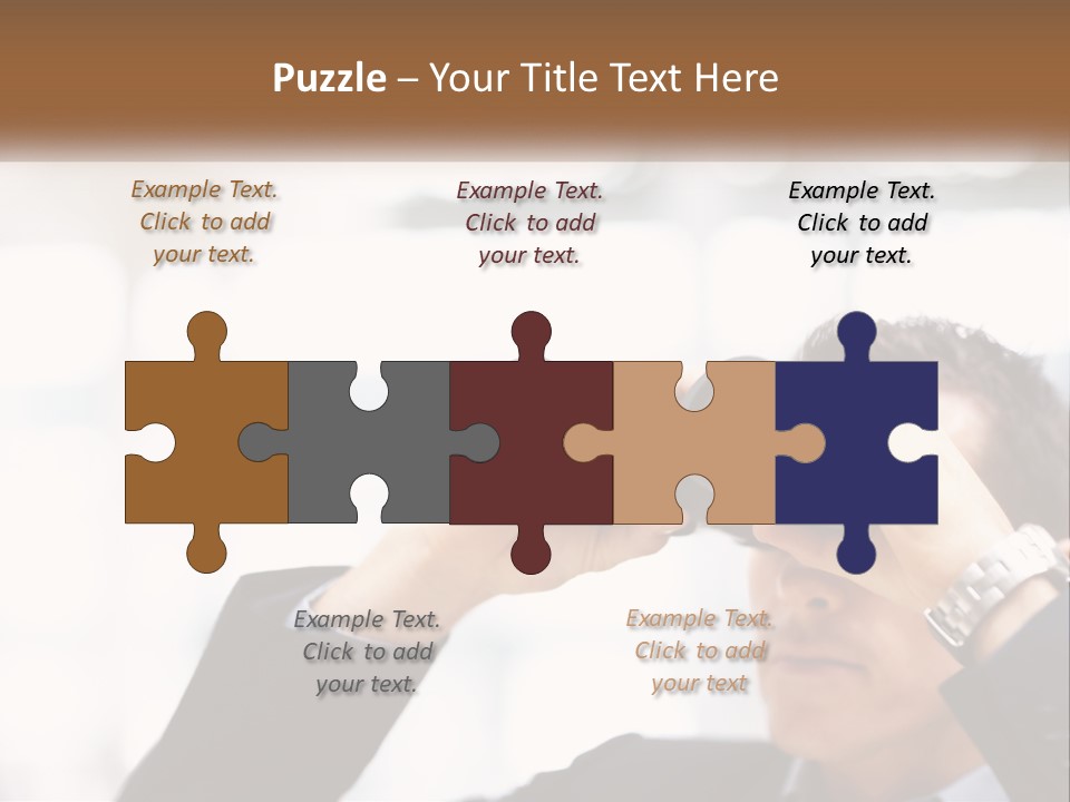 A Man Looking Through A Pair Of Binoculars PowerPoint Template