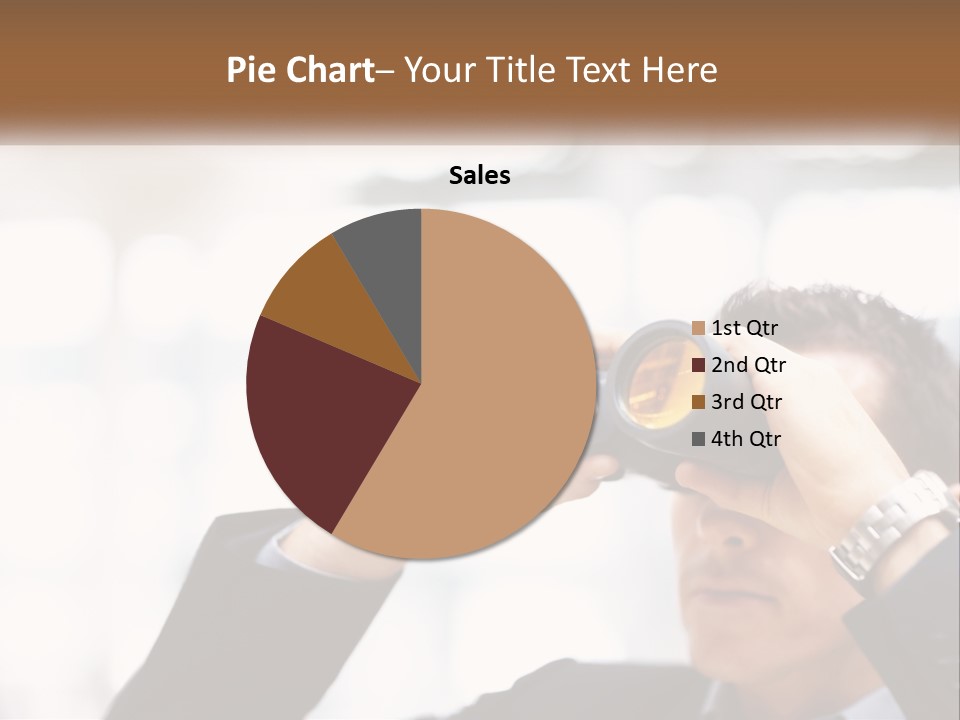 A Man Looking Through A Pair Of Binoculars PowerPoint Template