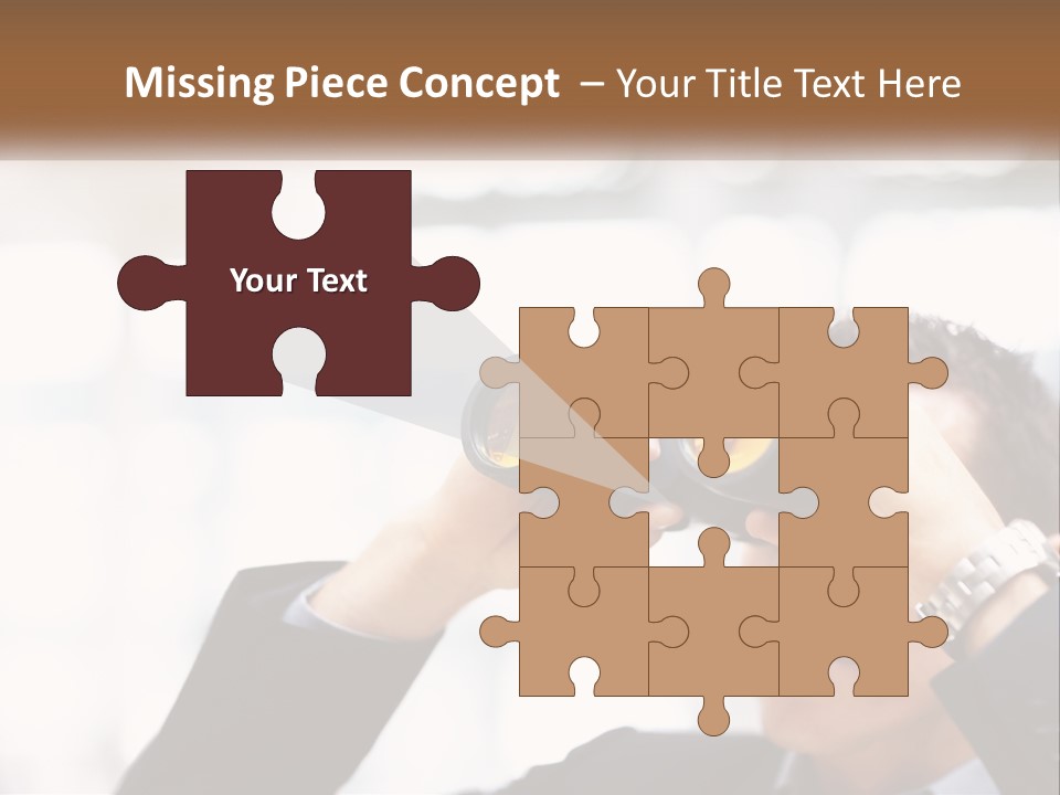 A Man Looking Through A Pair Of Binoculars PowerPoint Template