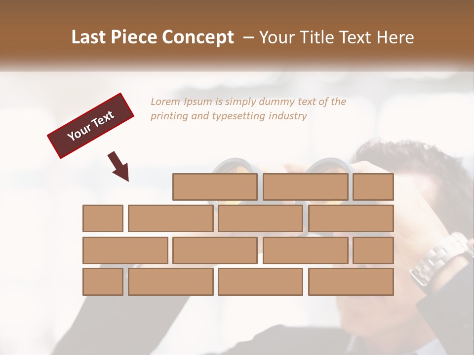 A Man Looking Through A Pair Of Binoculars PowerPoint Template