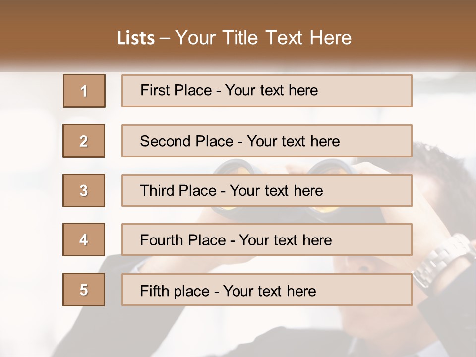 A Man Looking Through A Pair Of Binoculars PowerPoint Template