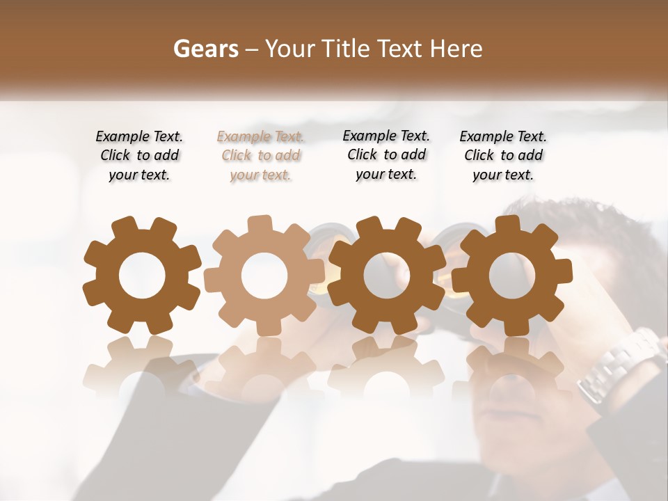 A Man Looking Through A Pair Of Binoculars PowerPoint Template