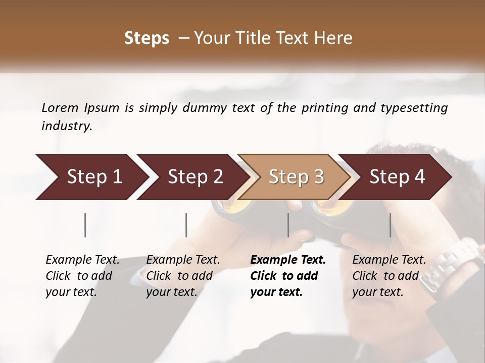A Man Looking Through A Pair Of Binoculars PowerPoint Template