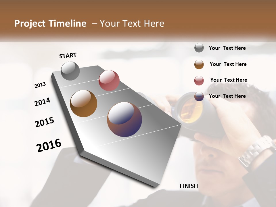 A Man Looking Through A Pair Of Binoculars PowerPoint Template