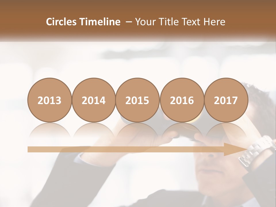 A Man Looking Through A Pair Of Binoculars PowerPoint Template