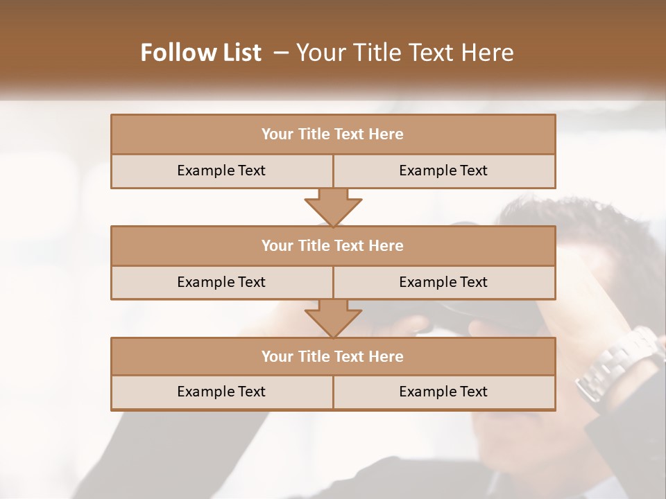 A Man Looking Through A Pair Of Binoculars PowerPoint Template