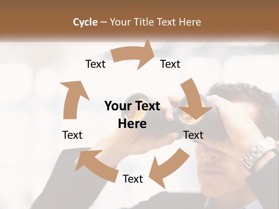 A Man Looking Through A Pair Of Binoculars PowerPoint Template