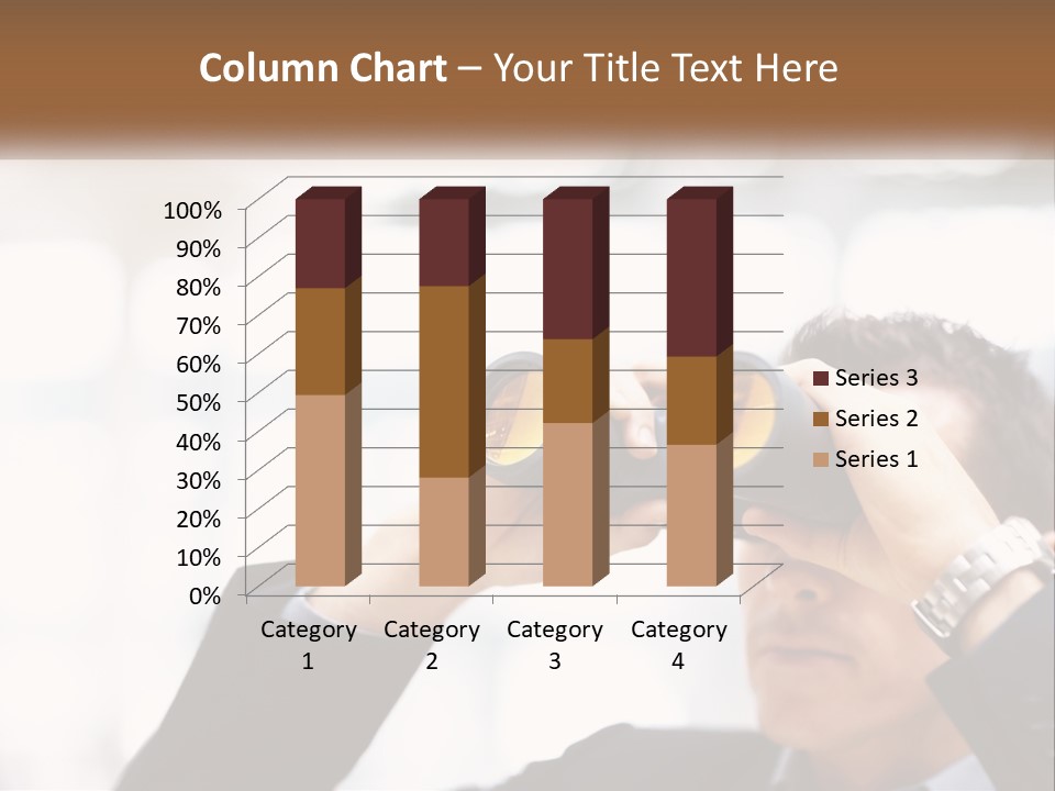 A Man Looking Through A Pair Of Binoculars PowerPoint Template
