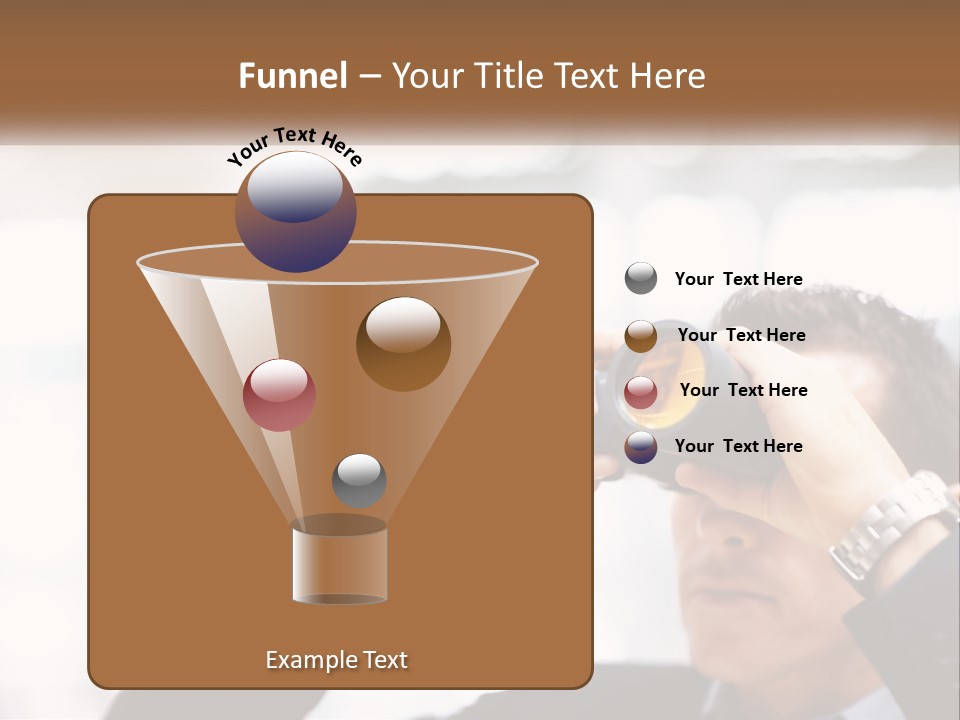 A Man Looking Through A Pair Of Binoculars PowerPoint Template