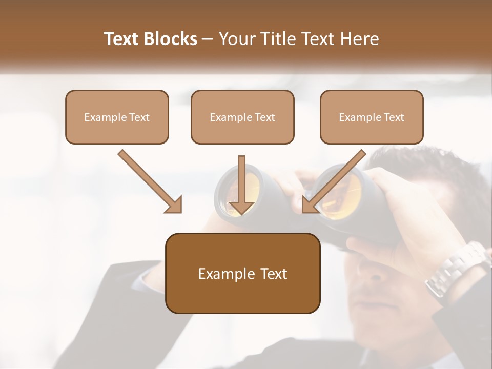A Man Looking Through A Pair Of Binoculars PowerPoint Template