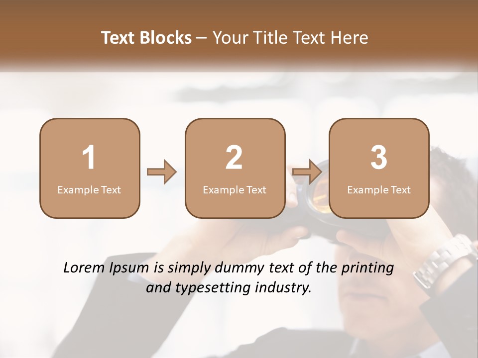 A Man Looking Through A Pair Of Binoculars PowerPoint Template