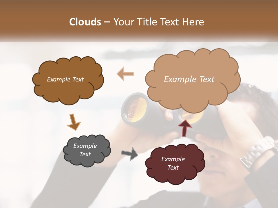 A Man Looking Through A Pair Of Binoculars PowerPoint Template