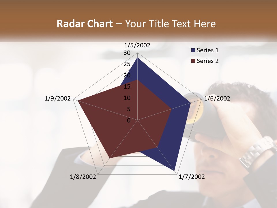 A Man Looking Through A Pair Of Binoculars PowerPoint Template