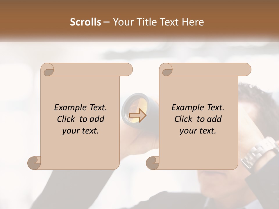 A Man Looking Through A Pair Of Binoculars PowerPoint Template