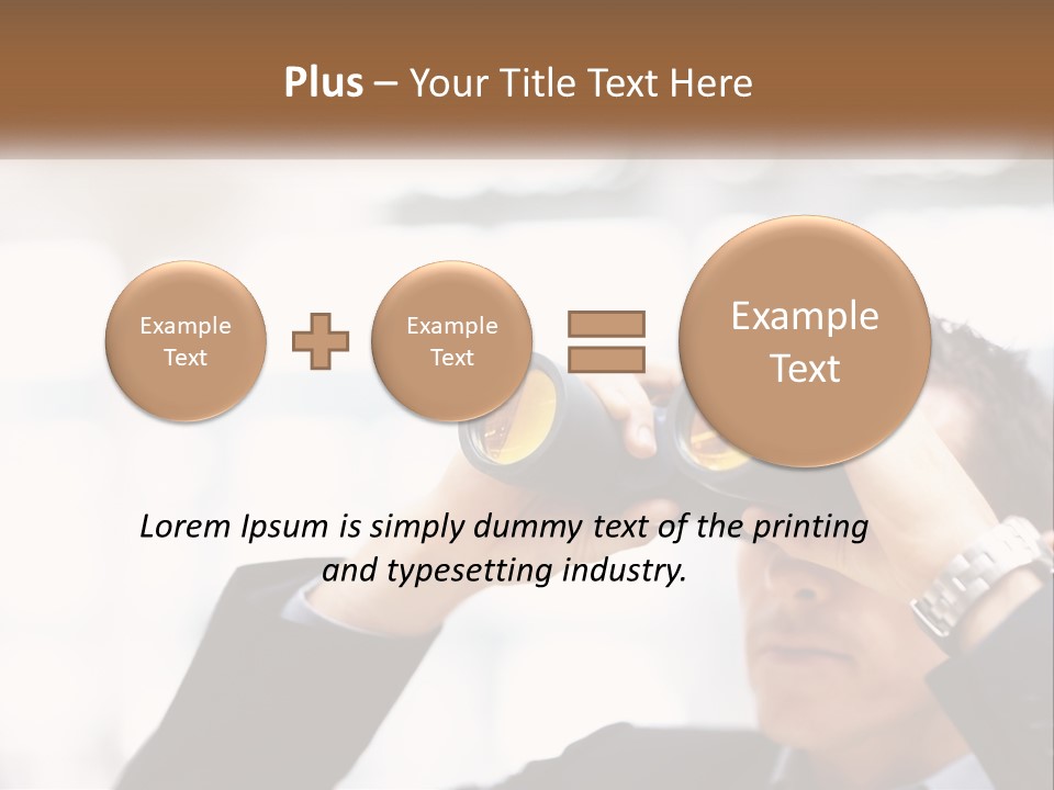 A Man Looking Through A Pair Of Binoculars PowerPoint Template