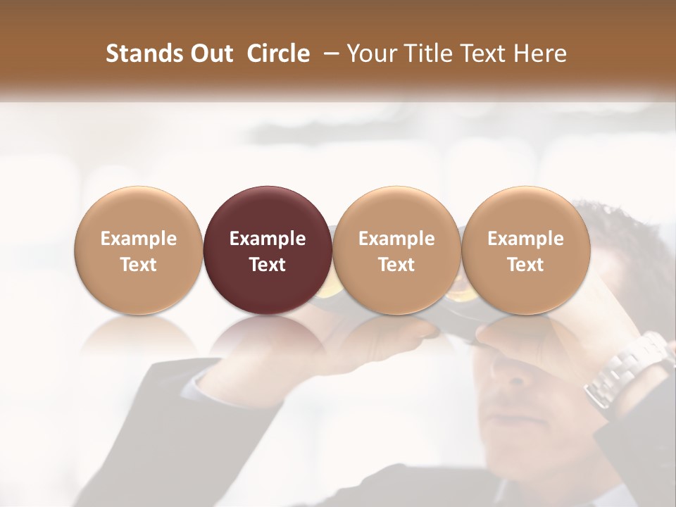 A Man Looking Through A Pair Of Binoculars PowerPoint Template