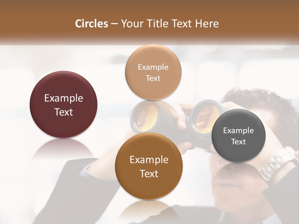 A Man Looking Through A Pair Of Binoculars PowerPoint Template