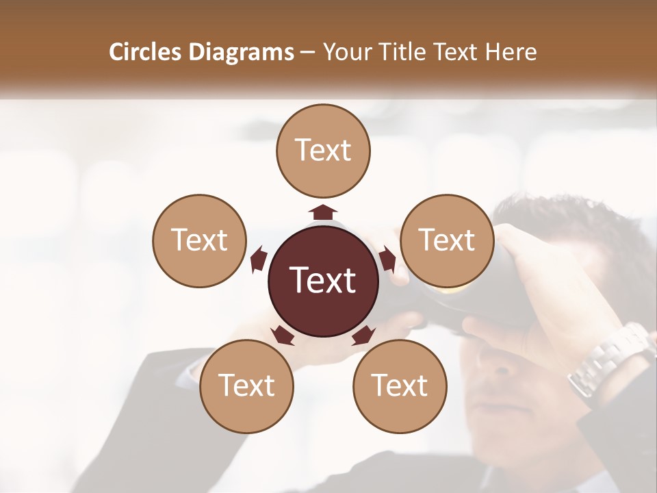 A Man Looking Through A Pair Of Binoculars PowerPoint Template