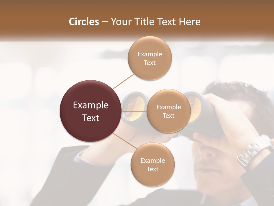 A Man Looking Through A Pair Of Binoculars PowerPoint Template