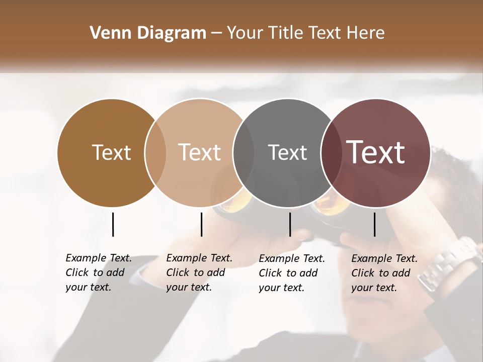 A Man Looking Through A Pair Of Binoculars PowerPoint Template