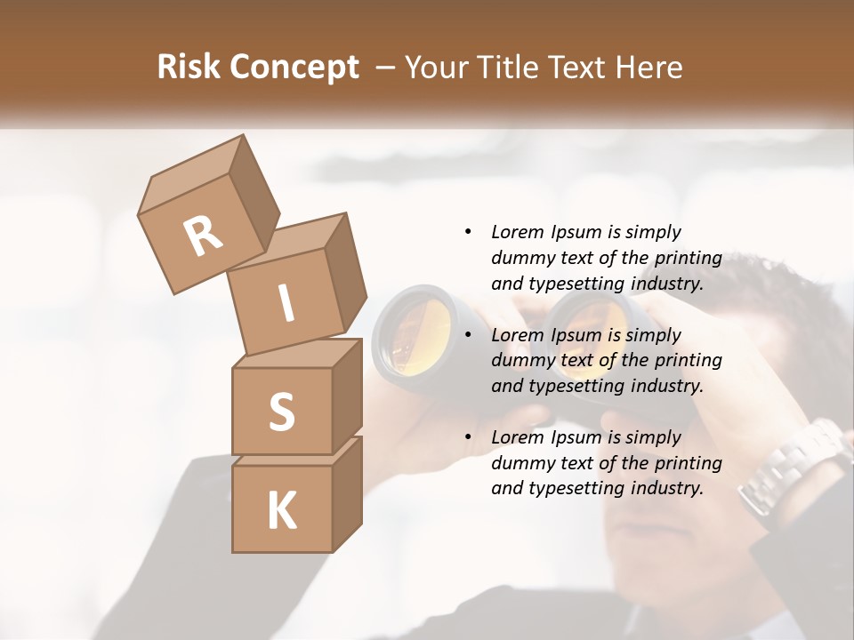 A Man Looking Through A Pair Of Binoculars PowerPoint Template