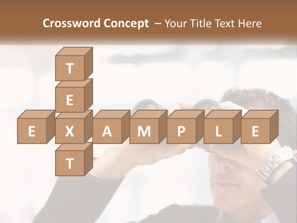 A Man Looking Through A Pair Of Binoculars PowerPoint Template