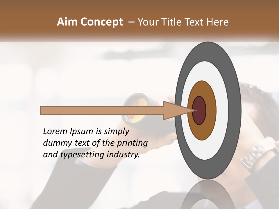 A Man Looking Through A Pair Of Binoculars PowerPoint Template