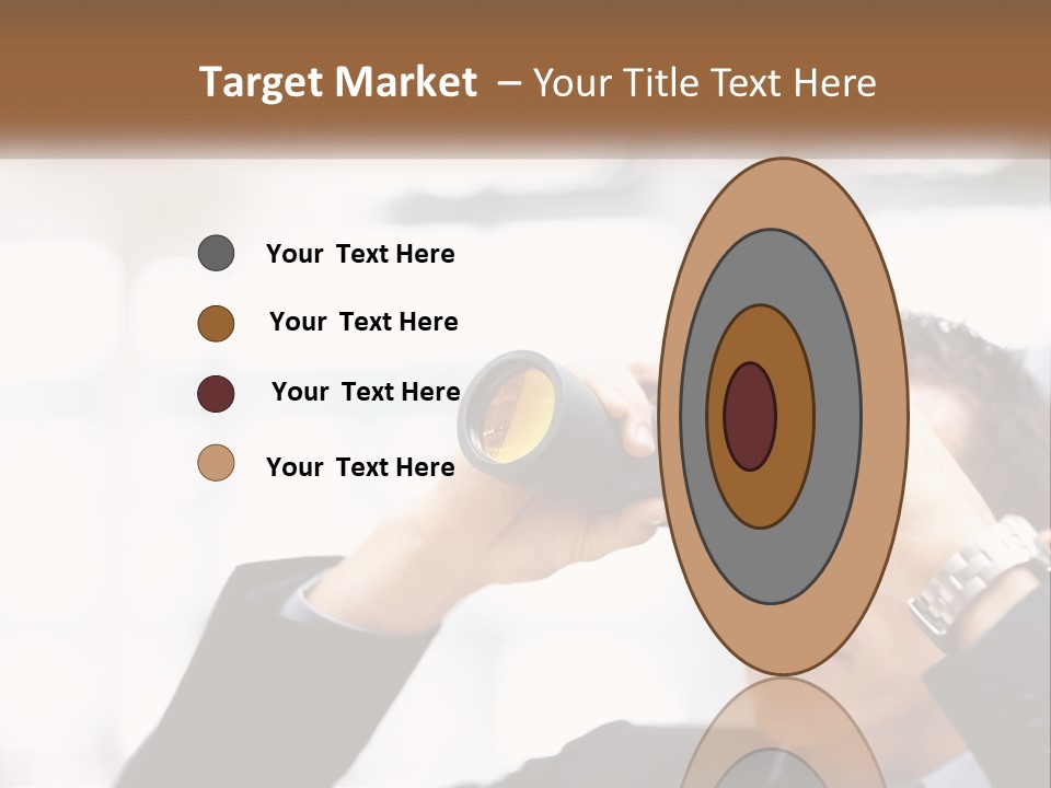 A Man Looking Through A Pair Of Binoculars PowerPoint Template