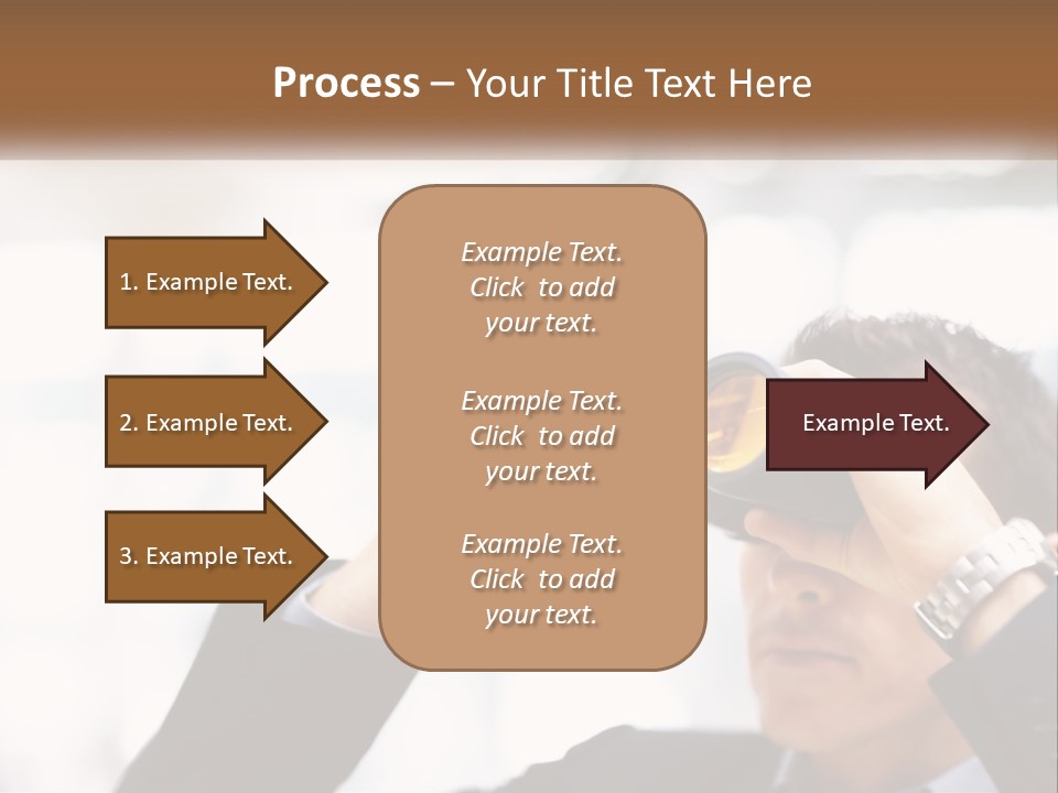 A Man Looking Through A Pair Of Binoculars PowerPoint Template