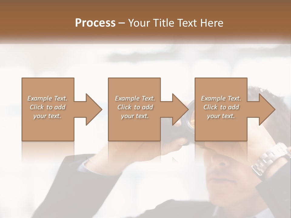A Man Looking Through A Pair Of Binoculars PowerPoint Template