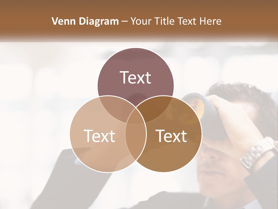 A Man Looking Through A Pair Of Binoculars PowerPoint Template