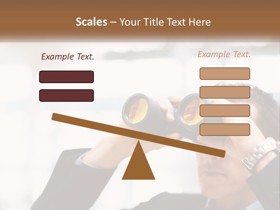 A Man Looking Through A Pair Of Binoculars PowerPoint Template