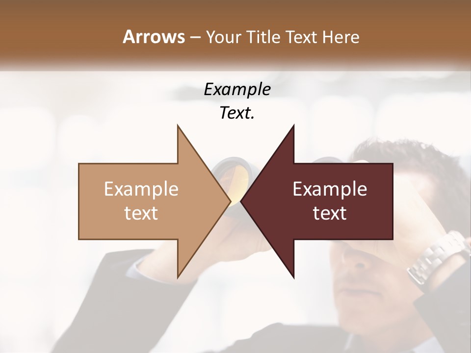 A Man Looking Through A Pair Of Binoculars PowerPoint Template