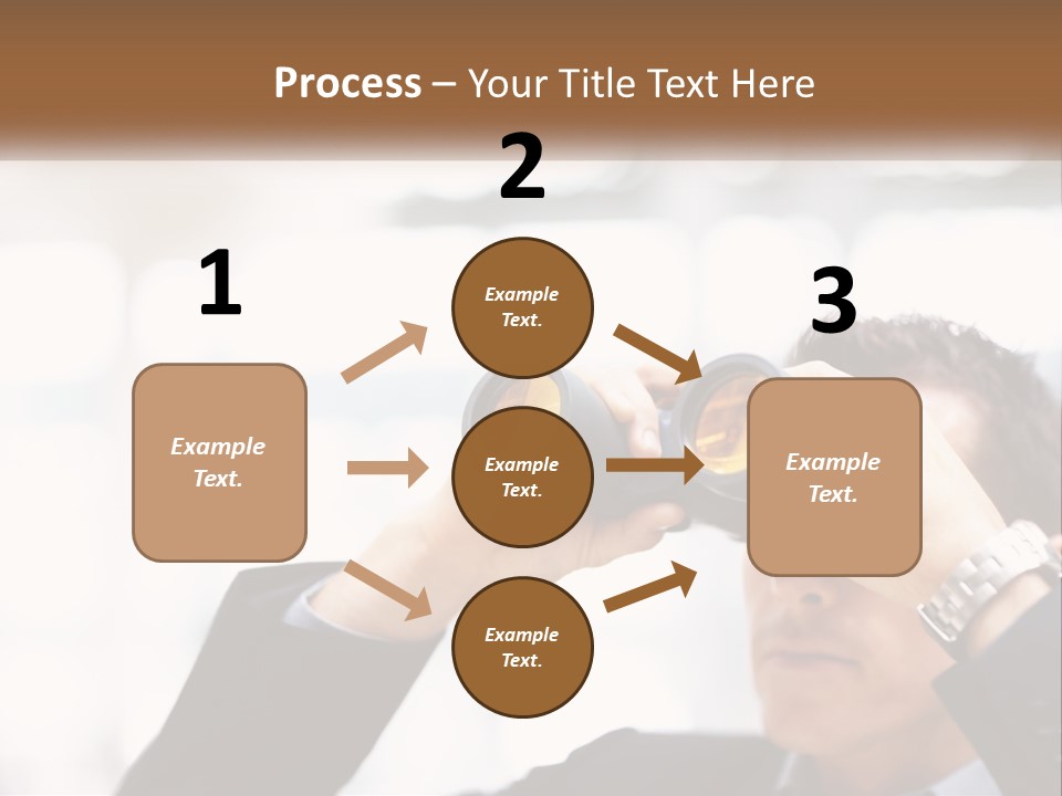 A Man Looking Through A Pair Of Binoculars PowerPoint Template